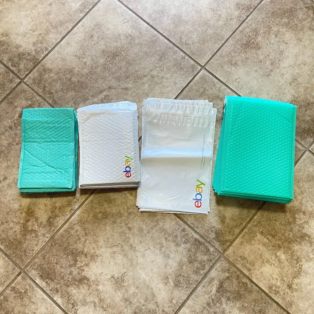 55 Pc Shipping Supplies Mailers Padded Bubble Envelopes Turquoise Polymailers